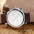 OCHSTIN GQ050C Top Brand Genuine Leather Men Japan Movement Luxury Calendar Chronograph 6 Pins Analog Quartz Wrist Watches